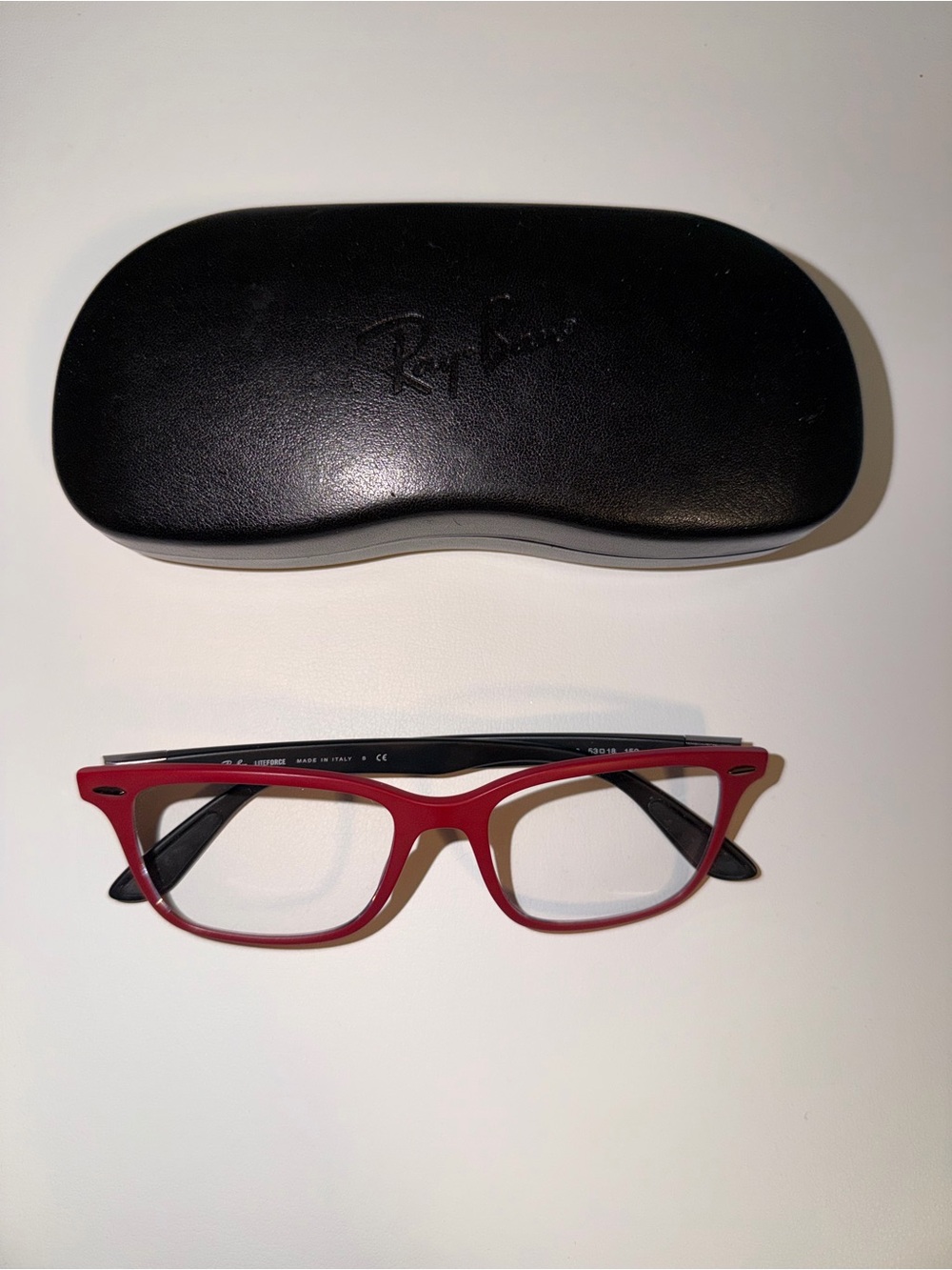 Ray-Ban Red and Black Scuderia Ferrari Rectangular Frames with Case
